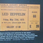 IT WAS 40 YEARS AGO TODAY – LED ZEPPELIN AT EARLS COURT MAY 23 1975 /DL DIARY UPDATE